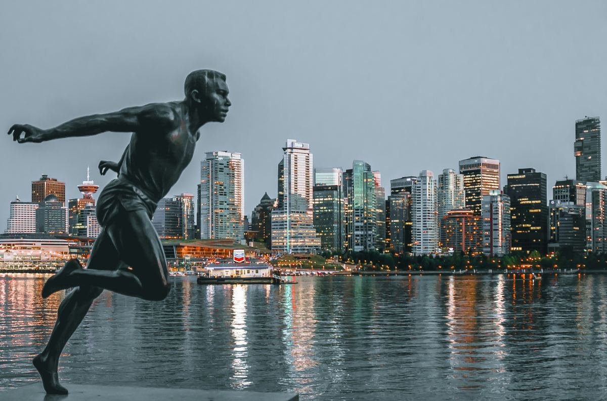 Newcomers exploring a Canadian city