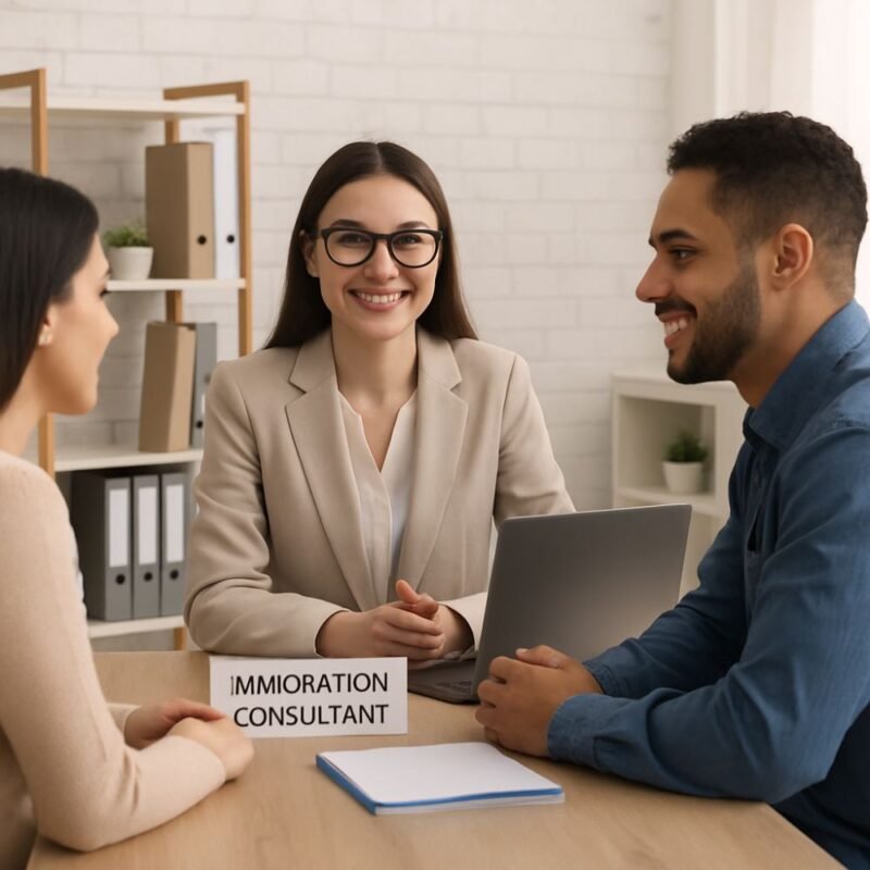 Immigration consultant working with clients