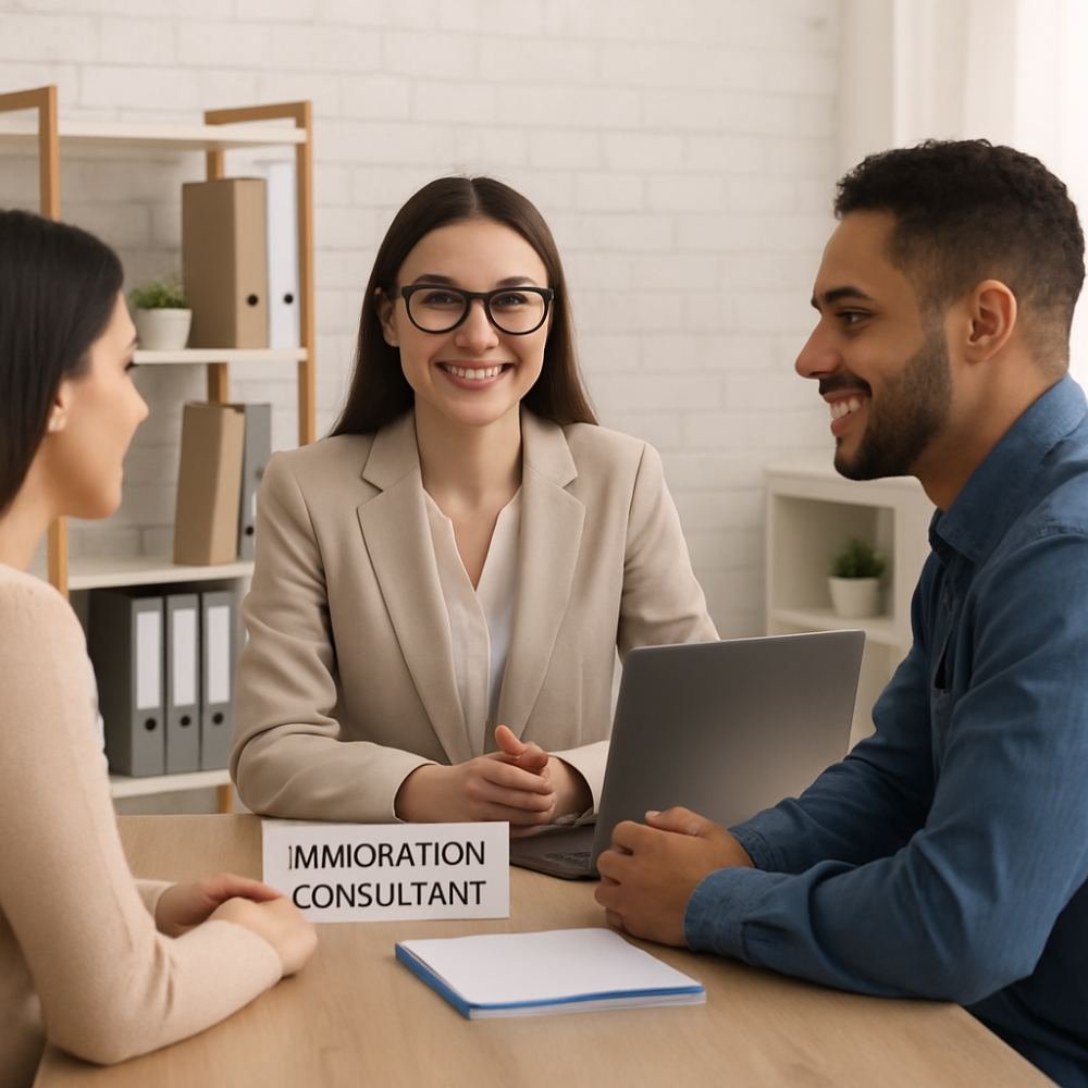 Immigration consultant working with clients