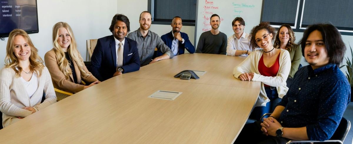 Group of business professionals collaborating in Canada