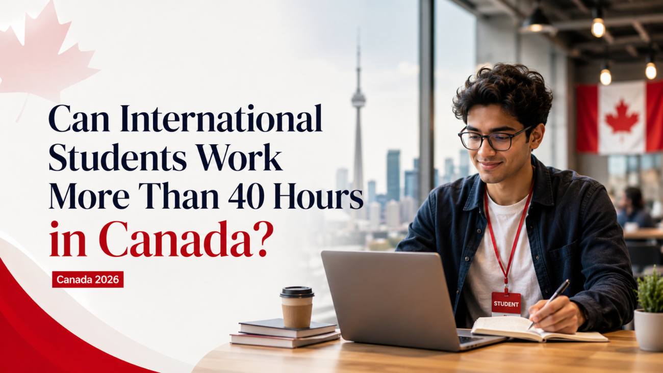 International student in Canada studying with laptop while learning work hour rules for 2026.