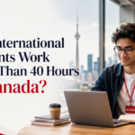 International student in Canada studying with laptop while learning work hour rules for 2026.