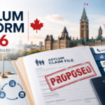 Canadianow - Latest News, Immigration Updates, Jobs &Amp; Lifestyle In Canada! 7 Professional blog cover showing Canada asylum reform 2026 proposed rules with an asylum claim file, Canadian passport, legal gavel, Parliament backdrop, and policy review tabs.
