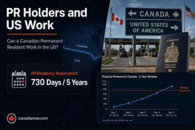 Canadianow - Latest News, Immigration Updates, Jobs &Amp; Lifestyle In Canada! 5 Canadian permanent resident US work eligibility graphic showing the 730-day residency requirement
