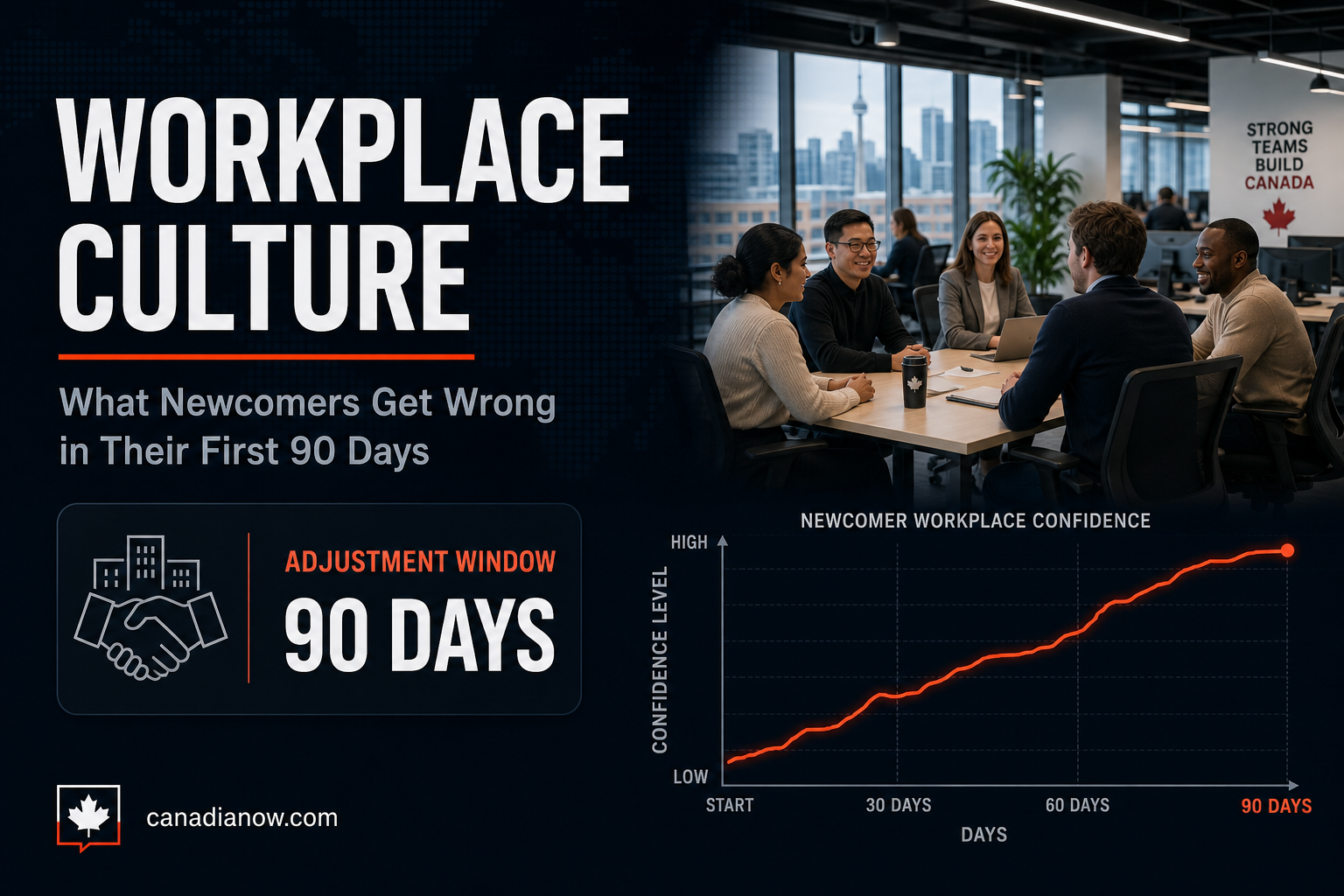 Canadian workplace culture norms newcomers commonly misread in their first 90 days on the job