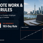 Explanation of Canada's 183 day tax residency threshold for visitors who keep working remotely for a foreign employer