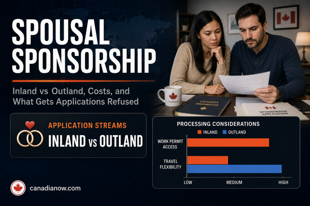 Canada spousal sponsorship 2026 guide comparing inland and outland application streams and common reasons applications get refused