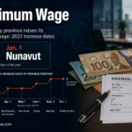 Canadian minimum wage increase dates for 2027, showing the staggered schedule by province and the federal rate.