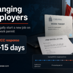 A Canadian work permit holder changing employers can request early authorization from IRCC and may be able to start the new job after about 10 to 15 days while the new permit is processed.