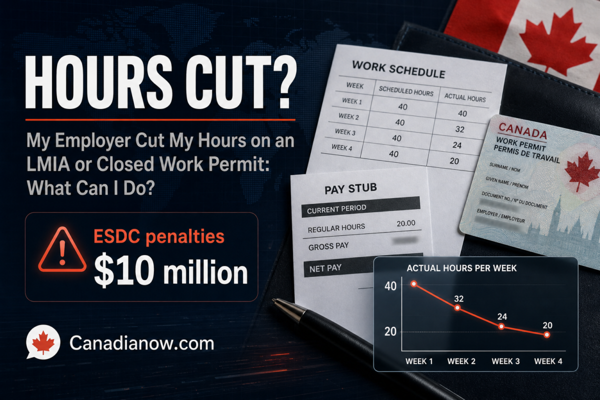 An employee-focused guide about reduced hours on an LMIA or closed work permit, explaining worker rights, reporting options, and possible remedies in Canada.