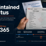 A Canadian worker can keep working on maintained status while a work permit extension is being processed, using proof such as the WP-EXT letter and IRCC guidance.