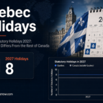 Quebec statutory holidays for 2027, highlighting the province’s unique holiday list and differences from the rest of Canada.